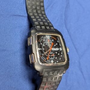 D&G Black Square Dial Watch